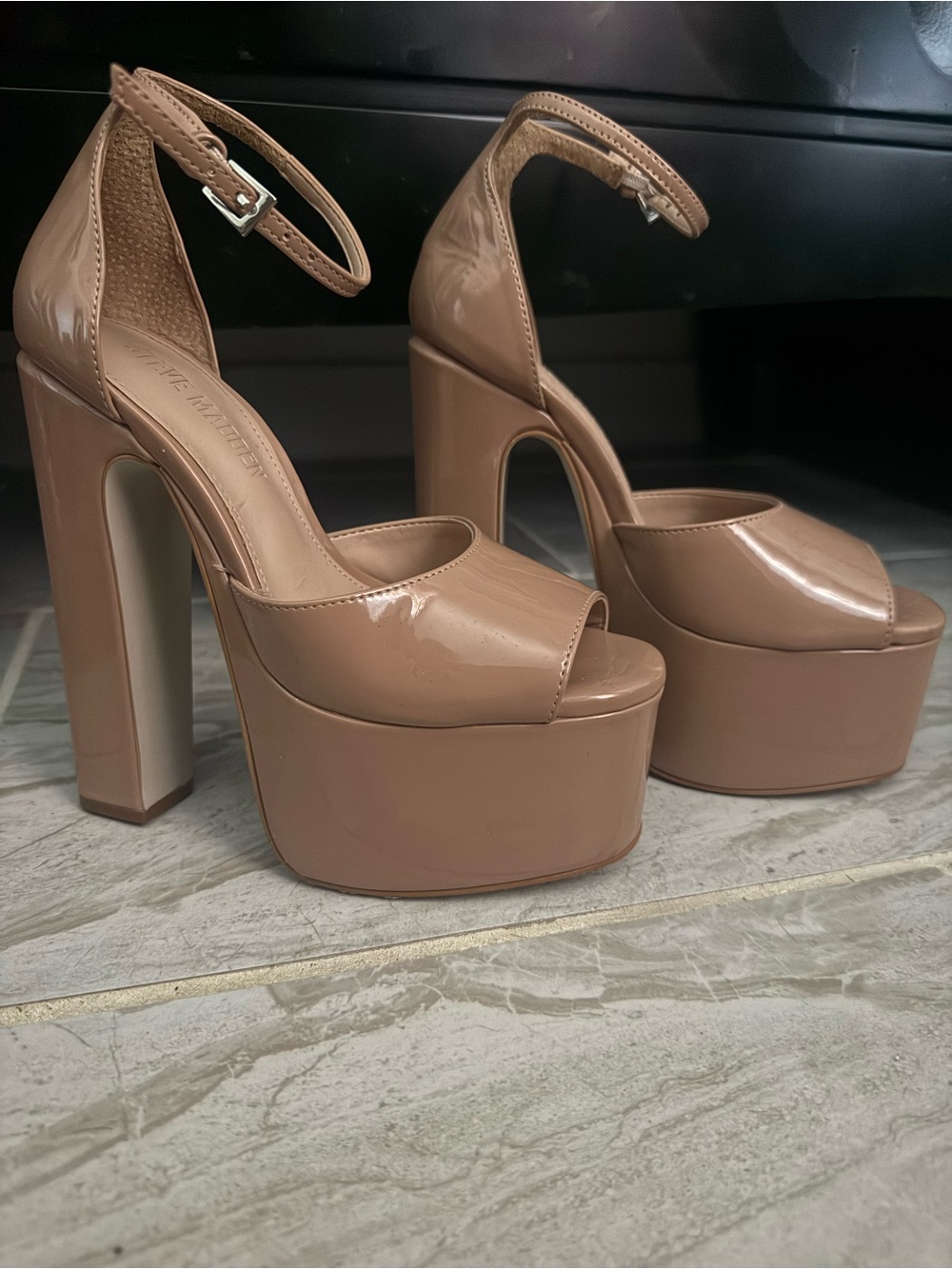 Steve Madden Platform Heels in Nude